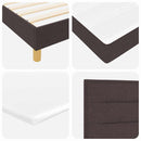 vidaXL Boxspring ágy matraccal matracmal sötétbarna 90 x 200 cm szövet