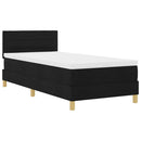 vidaXL Boxspring ágy matraccal matracmal Fekete 100 x 200 cm szövet