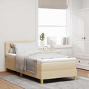 vidaXL Boxspring ágy matraccal matracmal Krém 100 x 200 cm szövet