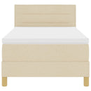 vidaXL Boxspring ágy matraccal matracmal Krém 100 x 200 cm szövet