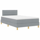 vidaXL Boxspring ágy matraccal Világosszürke 120 x 200 cm szövet