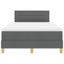 vidaXL Boxspring ágy matraccal Sötétszürke 120 x 200 cm szövet
