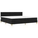 vidaXL Boxspring ágy matraccal matracmal Fekete 200 x 200 cm szövet