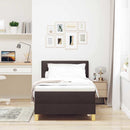 vidaXL Boxspring ágy matraccal matracmal sötétbarna 80 x 200 cm szövet