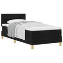 vidaXL Boxspring ágy matraccal matracmal Fekete 90 x 190 cm szövet