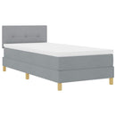 vidaXL Boxspring ágy matraccal Világosszürke 90 x 200 cm szövet