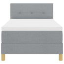vidaXL Boxspring ágy matraccal Világosszürke 90 x 200 cm szövet