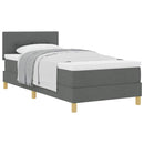 vidaXL Boxspring ágy matraccal Sötétszürke 90 x 200 cm szövet
