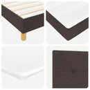 vidaXL Boxspring ágy matraccal matracmal sötétbarna 90 x 200 cm szövet