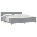 vidaXL Boxspring ágy matraccal Világosszürke 200 x 200 cm szövet