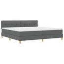 vidaXL Boxspring ágy matraccal Sötétszürke 200 x 200 cm szövet