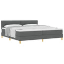 vidaXL Boxspring ágy matraccal Sötétszürke 200 x 200 cm szövet