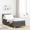 vidaXL Boxspring ágy matraccal Sötétszürke 80 x 200 cm szövet