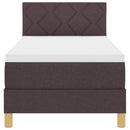 vidaXL Boxspring ágy matraccal matracmal sötétbarna 80 x 200 cm szövet