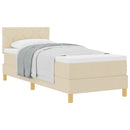 vidaXL Boxspring ágy matraccal matracmal Krém 80 x 200 cm szövet