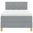 vidaXL Boxspring ágy matraccal Világosszürke 90 x 200 cm szövet