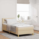 vidaXL Boxspring ágy matraccal matracmal Krém 100 x 200 cm szövet