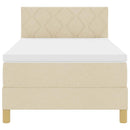 vidaXL Boxspring ágy matraccal matracmal Krém 100 x 200 cm szövet