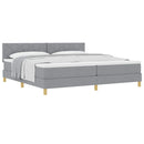 vidaXL Boxspring ágy matraccal Világosszürke 200 x 200 cm szövet