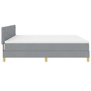 vidaXL Boxspring ágy matraccal Világosszürke 200 x 200 cm szövet
