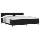 vidaXL Boxspring ágy matraccal matracmal Fekete 200 x 200 cm szövet
