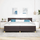 vidaXL Boxspring ágy matraccal sötétbarna 200 x 200 cm szövet