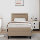 vidaXL Ágykeret matraccal matracmal Cappuccino 100 x 200 cm Műbőr