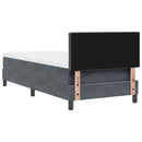 vidaXL Rugós ágy matraccal matracmal Sötétszürke 90 x 190 cm szövet