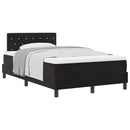 vidaXL Rugós ágy matraccal matracmal Fekete 120 x 190 cm szövet