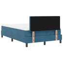 vidaXL Rugós ágy matraccal matracmal Sötét kék 120 x 190 cm szövet