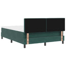 vidaXL Rugós ágy matraccal matracmal Sötétzöld 140 x 190 cm szövet