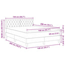 vidaXL Rugós ágy matraccal matracmal Fekete 140 x 200 cm szövet