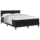 vidaXL Rugós ágy matraccal matracmal Fekete 160 x 200 cm szövet