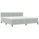 vidaXL Rugós ágy matraccal matracmal Világosszürke 200 x 200 cm szövet