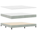 vidaXL Rugós ágy matraccal matracmal Világosszürke 200 x 200 cm szövet