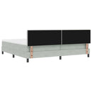 vidaXL Rugós ágy matraccal matracmal Világosszürke 200 x 200 cm szövet