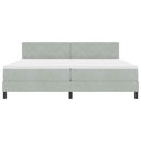 vidaXL Rugós ágy matraccal matracmal Világosszürke 200 x 200 cm szövet