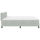 vidaXL Rugós ágy matraccal matracmal Világosszürke 200 x 200 cm szövet