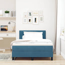 vidaXL Rugós ágy matraccal matracmal Sötétkék 120 x 190 cm szövet