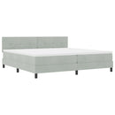 vidaXL Rugós ágy matraccal matracmal Világosszürke 200 x 200 cm szövet