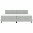 vidaXL Rugós ágy matraccal matracmal Világosszürke 200 x 200 cm szövet