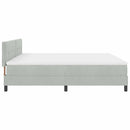 vidaXL Rugós ágy matraccal matracmal Világosszürke 200 x 200 cm szövet
