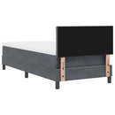 vidaXL Rugós ágy matraccal matracmal Sötétszürke 90 x 190 cm szövet