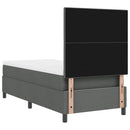 vidaXL Boxrugós ágy matracmal Sötétszürke 100 x 200 cm szövet