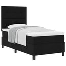 vidaXL Boxrugós ágy matracmal fejtámlával Fekete 100 x 200 cm szövet