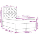 vidaXL Boxrugós ágy matracmal sötétbarna 120 x 200 cm szövet