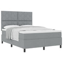 vidaXL Boxrugós ágy matracmal Világosszürke 140 x 190 cm szövet