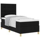 vidaXL Boxrugós ágy fejtámlával Fekete 100 x 200 cm szövet