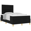 vidaXL Boxrugós ágy fejtámlával Fekete 120 x 190 cm szövet