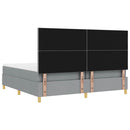 vidaXL Boxrugós ágy fejtámlával Világosszürke 200 x 200 cm szövet
